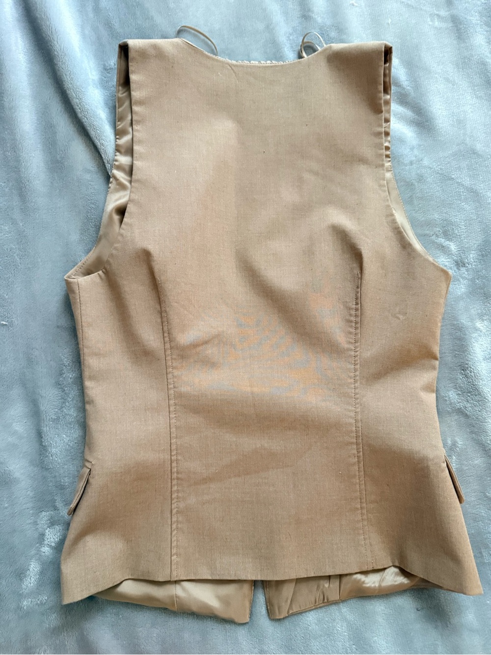 Zara Camel Tailored Waistcoat Vest - Tan Sleeveless Women's Vest - Picture 3 of 4